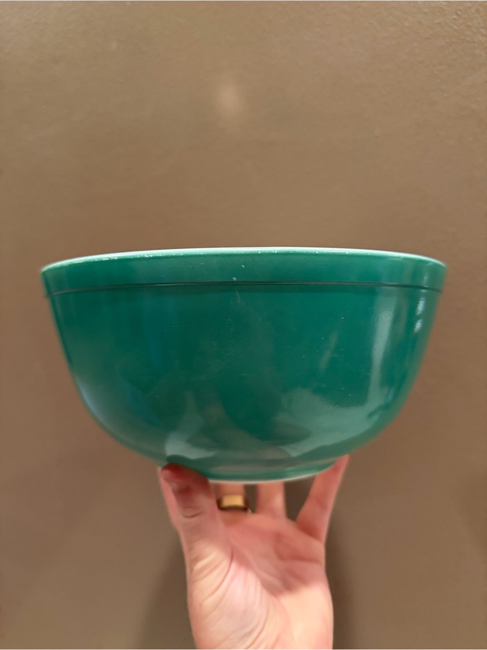 Vintage 50s 60s PYREX #403 Primary GREEN Glass Mixing Nesting Bowl